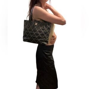 Chanel Black Quilted Tote Bag